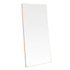 A simple and highly effective mirror minimalist in design yet maximum in impact.&nbsp; With a super slim wooden gold frame that is 2cm in depth, the striking thing about this mirror is the sheer volume of glass that reflects and bounces light back into your room.&nbsp; Made in the UK, this mirror is worth the wait.&nbsp; Also available in black.   H: 180 cm W: 90 cm D: 2 cm  Weight: 26 kg