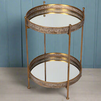 Gold Side Table 2 Trays 63 cm