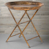 Large Round Gilt Metal Table 66 cm