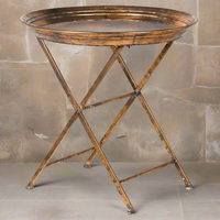 Large Round Gilt Metal Table 66 cm