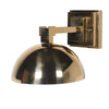 Gold domed wall light on solid bracket and stepped gilt metal wall mount. Exceptional size and a great 'art deco' feel to this light.