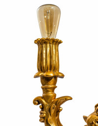 Gold cherub table light, perfectly formed cherubim hand outstretched holding a lamp.&nbsp; The lamp looks best with the addition of a filament bulb to add a glow.&nbsp; The lamp has a rococo decorative style working well in a luxurious bedroom, baroque styled living room - anywhere you need a touch of glamour.&nbsp; &nbsp;So decorative but also perfectly functional.&nbsp;