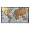 Exceptionally large print of the world in gold.&nbsp; &nbsp;A map of the world with all countries highlighted in gold, very effective, decorative wall art.&nbsp; &nbsp; This print has an antique, vintage quality. It is scholarly, elegant and slightly rustic, it would suit&nbsp; a traditional, eclectic&nbsp; or industrial modern interior.&nbsp; In a sitting room, study or bedroom a fascinating piece of wall art.&nbsp;&nbsp;