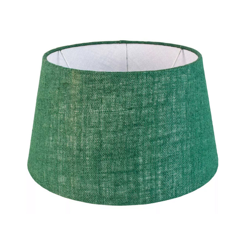 Green linen fabric shade. A new shade can update the most boring of lamp bases, giving a new, fresh look to any room. This lampshade is perfectly suited for most small to medium lamp bases.