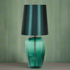 Green Glass Lamp and Shade 100 cm