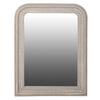 Ornate framed, arched mirror in a Scandi grey colour. A perfect overmantle mirror, that would look just as suitable in a bedroom or hall. A simple look but very effective, a copy of a 'Georgian' style mirror.