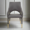 Grey Leather Effect Dining Chair