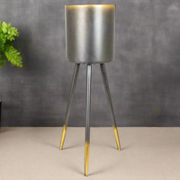 Grey Metal Plant Stand 70cm