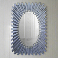 Glass Shard Grey Mirrored Mirror 130 cm