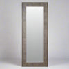 Tall grey wooden framed mirror in an ash grey oak colour.&nbsp; The frame has a parquet style pattern on the wood.&nbsp; A rustic modern aesthetic perfect in a contemporary home, farmhouse style interior and wherever you need a large mirror to open up the space in the room.&nbsp; Typically used in&nbsp; bedroom, entryway or as a statement in your living room.&nbsp; It can either be wall mounted or you could lean this grey wooden mirror against a wall.&nbsp;

H:&nbsp; 20 cm&nbsp; &nbsp;W:&nbsp; 80 cm