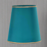 Teal Silk Linen Clip Shade Gold Inside