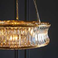 Gilt Metal Crystal Chandelier 61 cm