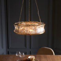 Gilt Metal Crystal Chandelier 61 cm