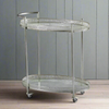 Drinks Trolley Oval Silver Metal 87 cm