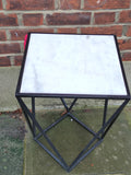 Marble Top & Black Metal Side Table REDUCED