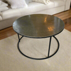 Round Bronze Metal Coffee Table - Medium