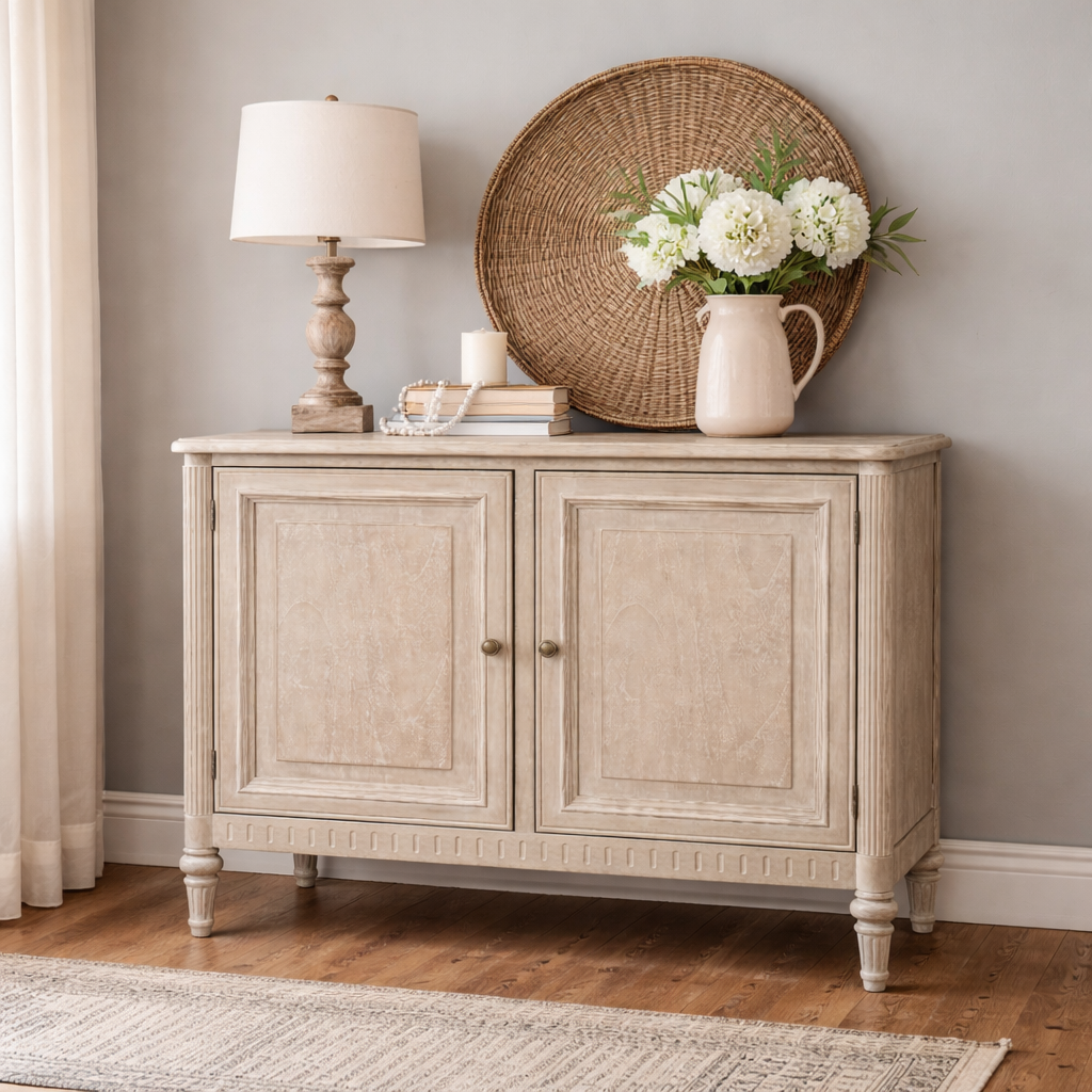 Lime Wash Two-Door Sideboard
