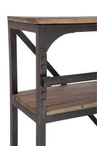 Upgrade your home or office with this industrial bookcase with ladder, &nbsp;a statement piece that combines function and style. Built with a sturdy black metal frame and rustic wood shelves, this metal and wooden shelving unit offers the perfect balance of durability and modern design.

The sliding ladder makes reaching the higher shelves effortless, while the four drawers and two open cubbie holes&nbsp;at the base provide versatile storage for books, décor, or everyday essentials. Whether used as a rustic