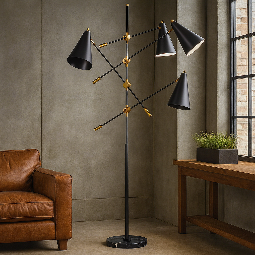 Floor Lamp with Four Directional Shades