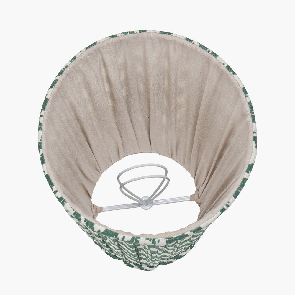 Tapered Green and White Clip Lampshade 14 cm