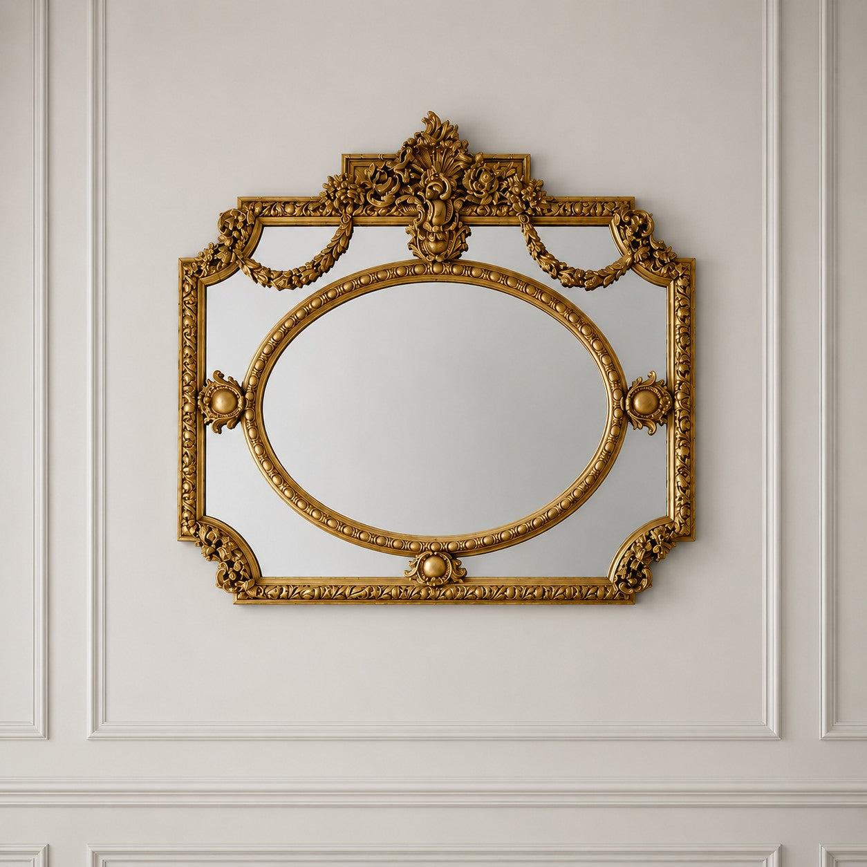 Ornate Swag Overmantle 115 x 112