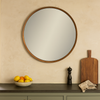 Round Wooden Wall Mirror 80 cm