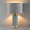 Grey Ribbed Ceramic Lamp 45 cm