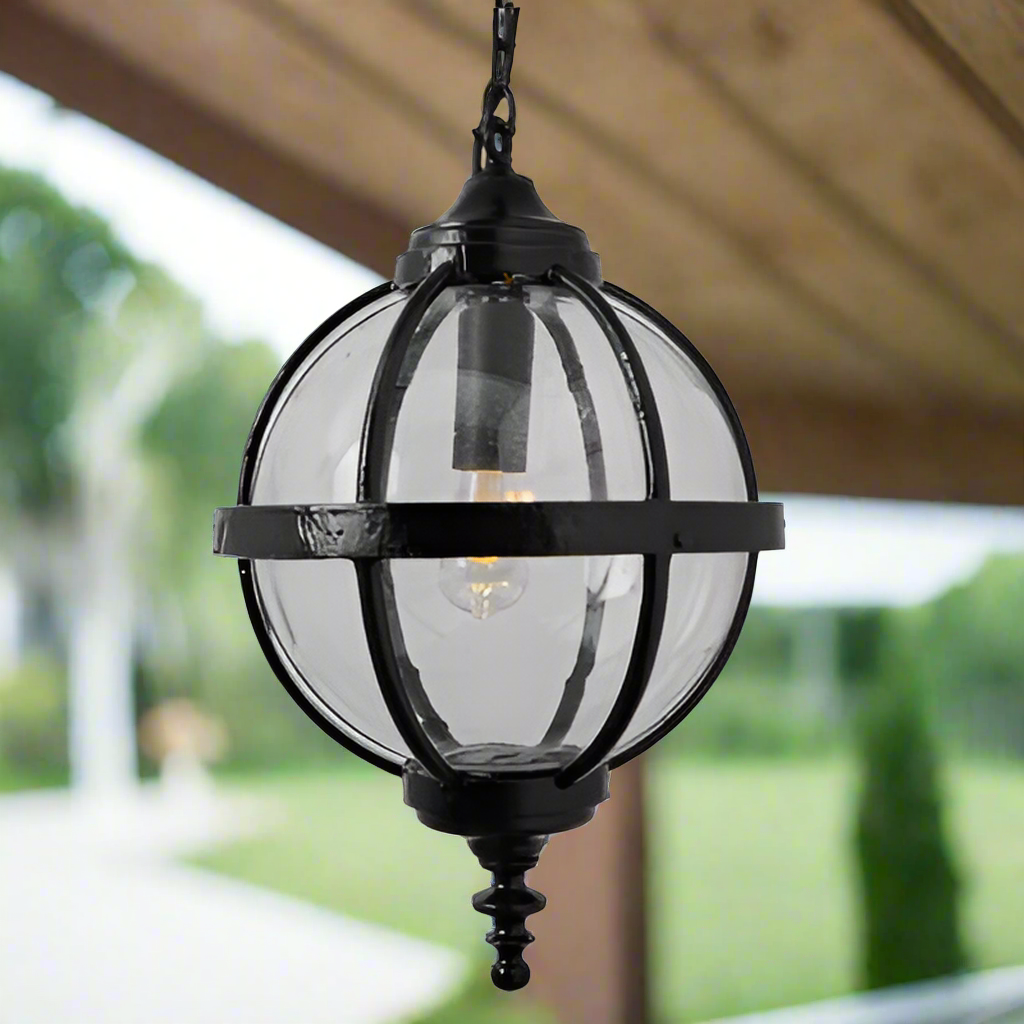 A traditional Victorian globe light made from cast iron. This classic and unique design will instantly lift an outdoor area giving it the authentic vintage look.&nbsp; Designed to a very high specification of IP67, this outdoor globe lantern light is made to sustain any weather type from raging storms, high winds to salty air.&nbsp; Anti-rust and anti-corrosion, this is a hardy high end quality porch light that is made to last. 