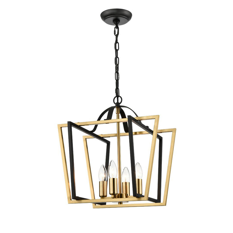 Lantern Light - Matt Black & Aged Brass - 59cm