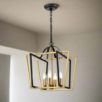 Lantern Light - Matt Black & Aged Brass - 59cm