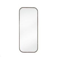 Large champagne gold wall mirror with curved corners