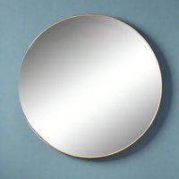 Large Gold Frame Slimline Round Mirror