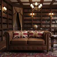 A statement cushion along the back of your sofa, beautifully made and finished in linen. Perfect for a library room.