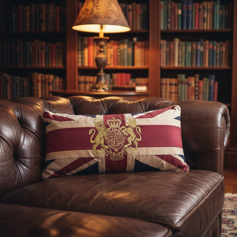 A statement cushion along the back of your sofa, beautifully made and finished in linen. Perfect for a library room.