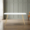 Large Dining Table With Faux White Marble Glass Top & Gold Legs - 160 cm