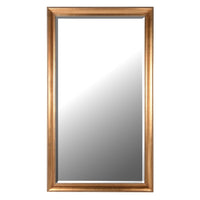 Large, simple, beaded framed gilt mirror.&nbsp; An elegant mirror in a deep gilt finish.&nbsp; The simplicity of the beaded, swept frame belies the effect of this stunning mirror.&nbsp; Perfect to add a luxurious glamour to an entryway, sitting room, fabulous in a dressing room this mirror works anywhere, the beveled frame flashing out light wherever it is placed.