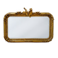 Large Gold Ornate Overmantle Mirror 95 x 139 cm