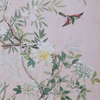 This large vertical canvas showcases a refined chinoiserie design beautifully set against a soft pink background. With dimensions of 140 x 70 cm, it is mounted on a durable wooden pine frame that ensures long-lasting elegance. Ideal for enhancing sophisticated interiors, this piece brings a touch of timeless artistry and subtle colour. These canves make a striking statement piece, perfect for enhancing the ambience of living rooms, bedrooms, dining areas, or hallways with refined charm.
