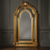 Large Ornate Giltwood Arched Mirror
