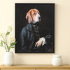 Large Dog in Blue Suit Print 105 cm x 81 cm
