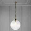 This oversized ribbed glass pendant with antique brass finish will add a simple but elegant feel to any hall or stairwell, a simple design but on a large scale. The addition of a warm filament bulb you will create the perfect ambience.