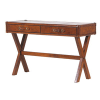 Leather Desk with Two Drawers