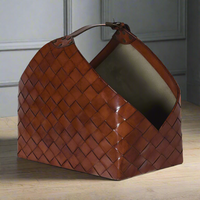 Leather Basket W: 40 cm