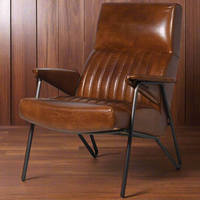 Leather Chair on Metal Legs 93cm