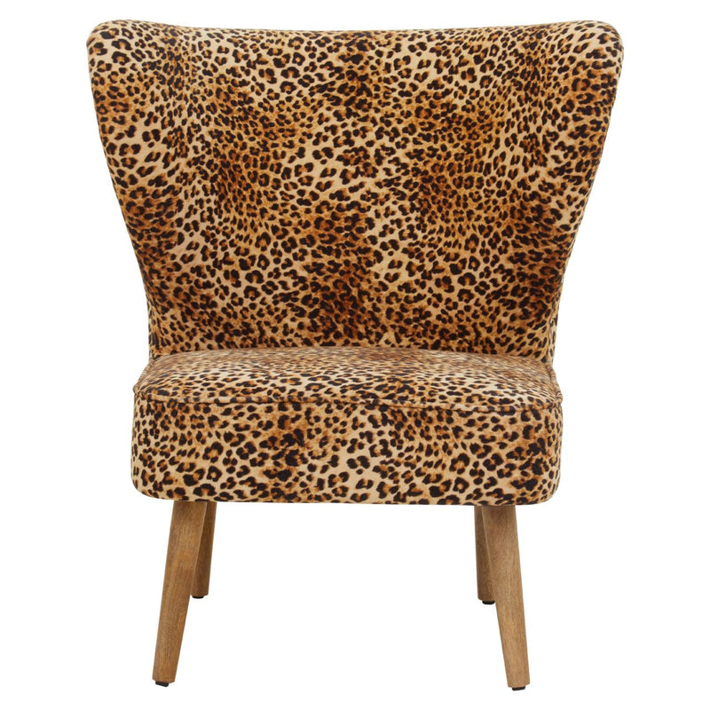 Leopard Print Upholstered Chair 71cm