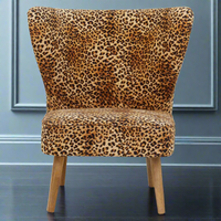 Leopard Print Upholstered Chair 71cm