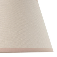 Light cream lamp shade in a 20cm tapered design with textured fabric and classic vintage style, ideal for chandeliers or wall lights.