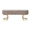 Light Grey Velvet & Gilt Stool 121 cm