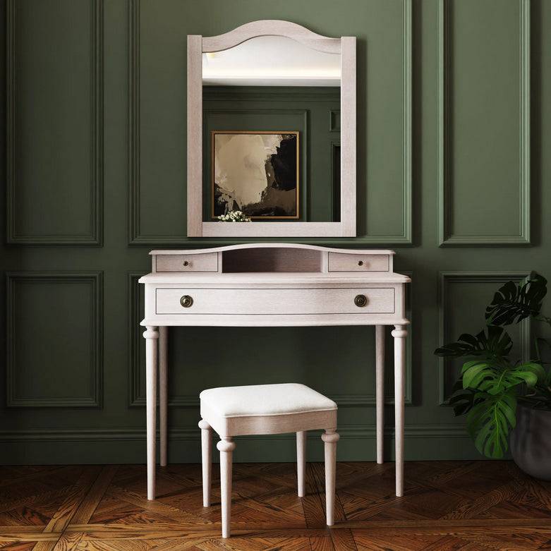 A solid hardwood stool made from bleached mahogeny wood with ash veneers in a white wash finish. A beautifully finished quality that will make your house feel like home.