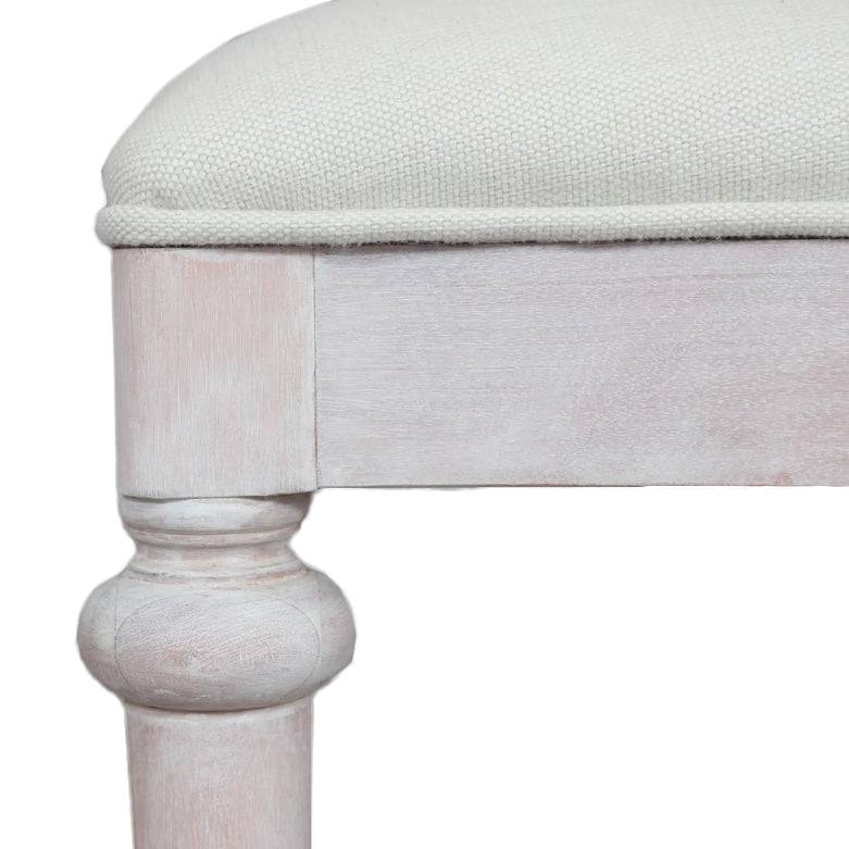 A solid hardwood stool made from bleached mahogeny wood with ash veneers in a white wash finish. A beautifully finished quality that will make your house feel like home.